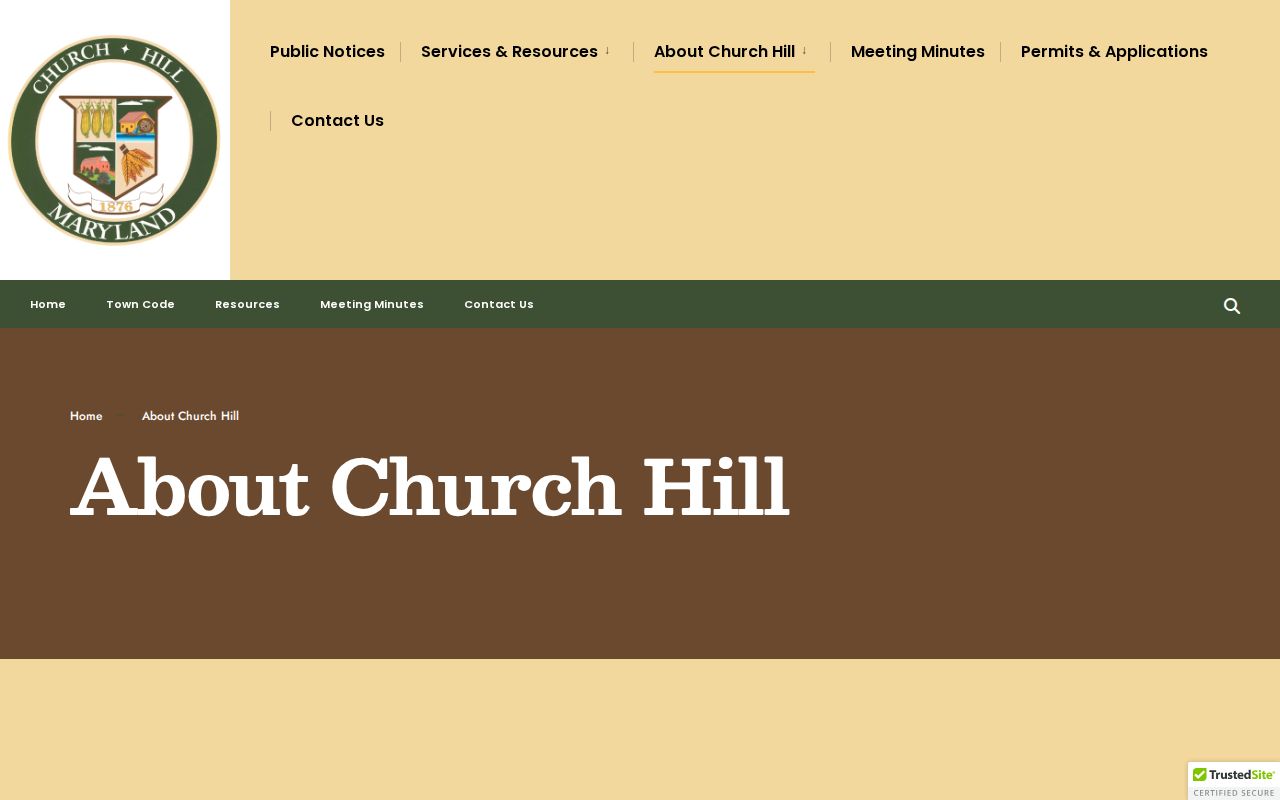 Church Hill official town information for Queen Anne's County arrest record context